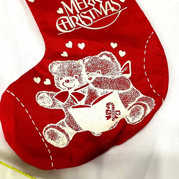 Vintage Horizon Designs Christmas Stocking 80’s Pouch With Zipper Holiday Bears - Picture 5 of 9